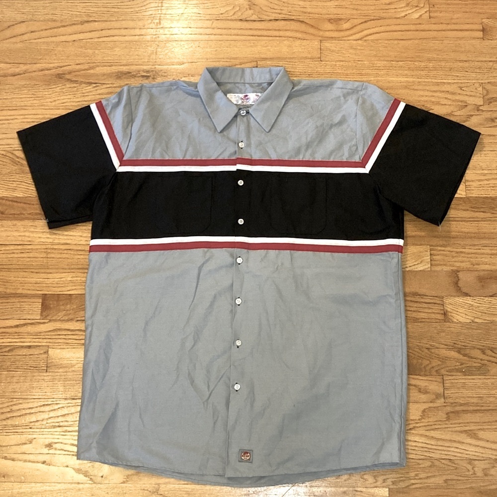 Bowling 🎳 Shirt Striped Short Sleeves Sz XXL